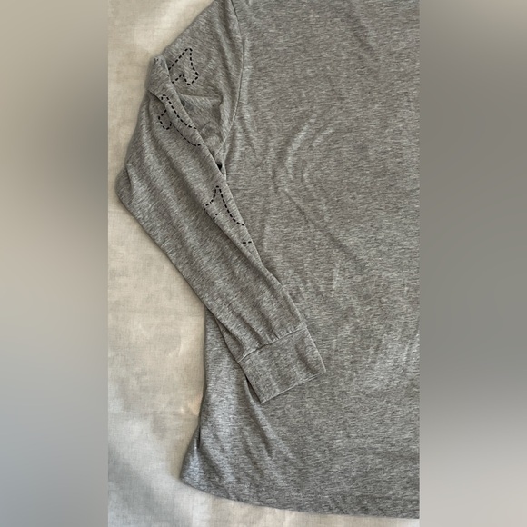 True Religion Heather Gray Graphic Long Sleeve Mens Tee Large - Picture 8 of 9